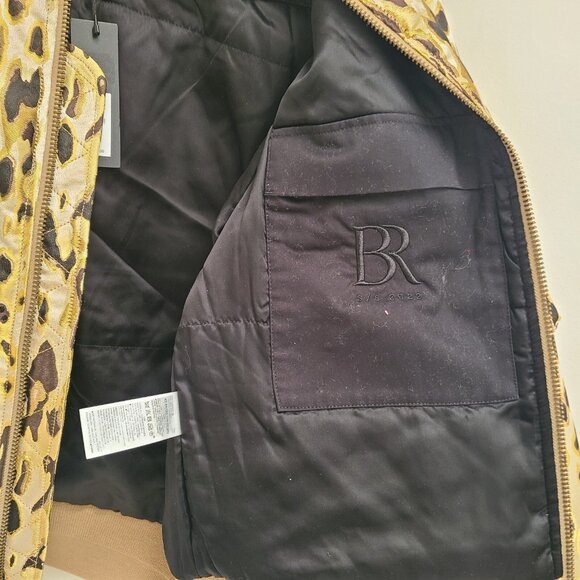 BANANA REPUBLIC BOMBER JACKET Size S LEOPARD Animal Satin Jacquard NEW - Picture 11 of 11